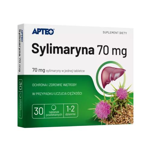 Miniaturka artykułu - Sylimaryna 70 mg APTEO, 30 tabletek powlekanych