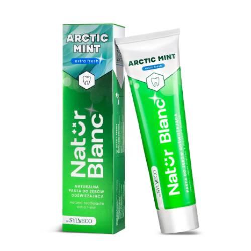 Miniaturka artykułu - SYLVECO Natur Blanc Pasta do zęb&oacute;w odświeżająca ARCTIC MINT, 100 ml