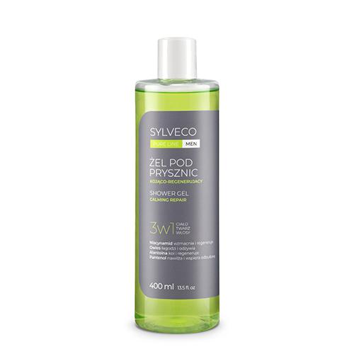 Miniaturka artykułu - Sylveco Pure Line Men Kojąco-regenerujący żel pod prysznic 3w1, 400 ml