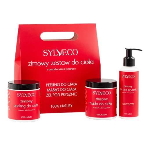 Miniaturka artykułu - SYLVECO Zimowy zestaw do ciała czerwony (peeling, 265ml + żel do mycia, 150ml + masło do ciała, 250ml) 