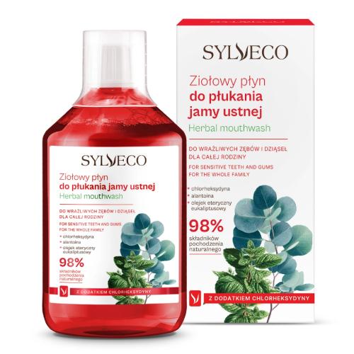 Miniaturka artykułu - Sylveco Ziołowy płyn do płukania jamy ustnej z chlorheksydyną, 500 ml