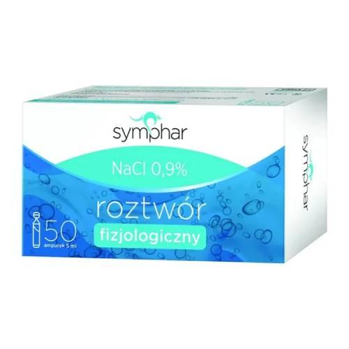 Miniaturka artykułu - Symphar NaCl 0,9% - s&oacute;l fizjologiczna 50 ampułek po 5 ml