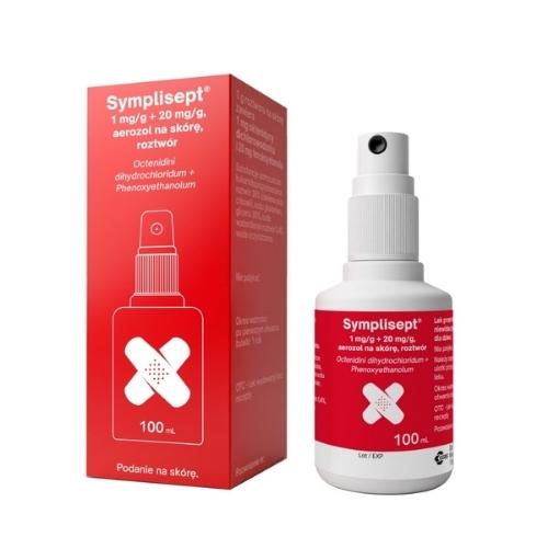 Miniaturka artykułu - Symplisept 1 mg/g + 20 mg/g aerozol na sk&oacute;rę, roztw&oacute;r, 100 ml