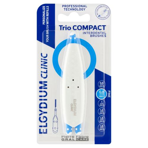 Miniaturka artykułu - Elgydium Clinic Trio Compact Szczoteczka do przestrzeni międzyzębowych 0,8mm, 1 szt.