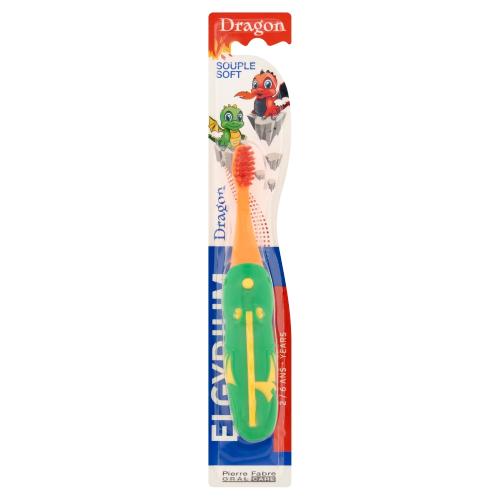 Miniaturka artykułu - Elgydium Dragon Souple Soft Szczoteczka do zęb&oacute;w dla dzieci 2-6lat miękka, 1 szt.