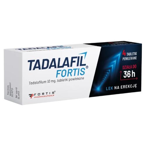Miniaturka artykułu - Tadalafil Fortis 10 mg, 4 tabletki powlekane