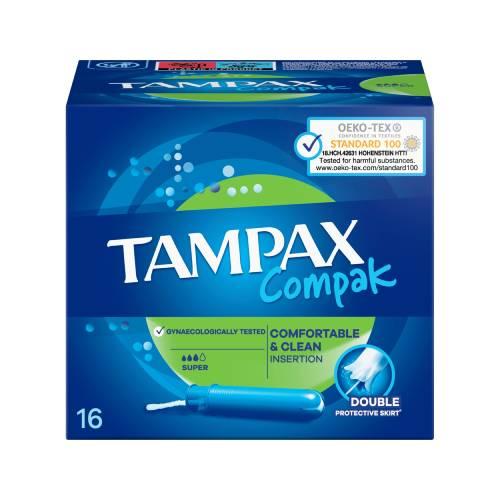 Miniaturka artykułu - Tampax Compak Super Tampony z aplikatorem, 16 szt.