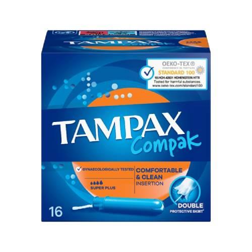 Miniaturka artykułu - Tampax Compak Super Plus Tampony z aplikatorem, 16 szt.
