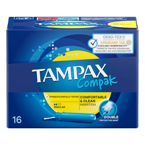Miniaturka artykułu - TAMPAX Compak Regular Tampony z aplikatorem, 16 sztuk