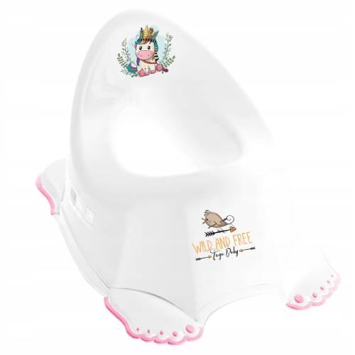 Miniaturka artykułu - TEGA BABY Nocnik antypoślizgowy z pozytywką DZIKI ZACH&Oacute;D biały - jednorożec, 1szt.