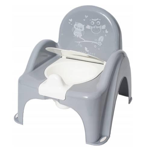 Miniaturka artykułu - TEGA BABY Nocnik krzesełko z pozytywką SOWA szary, 1szt.
