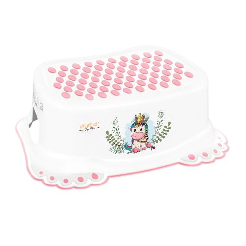 Miniaturka artykułu - TEGA BABY Podn&oacute;żek antypoślizgowy DZIKI ZACH&Oacute;D JEDNOROŻEC biały, 1 szt.