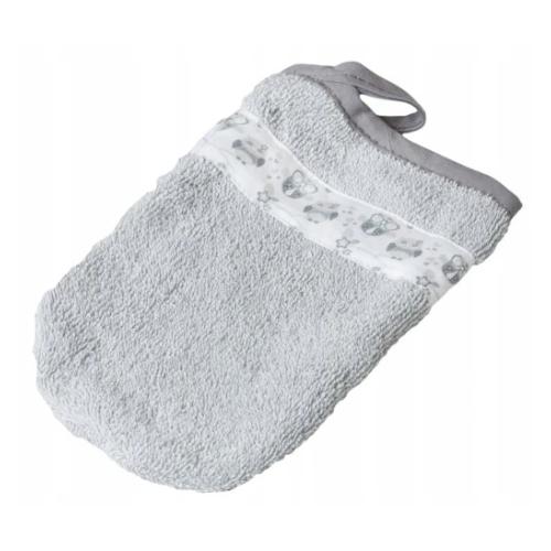 Miniaturka artykułu - TEGA BABY Rękawica do kąpieli SOWA szara, 1 szt.