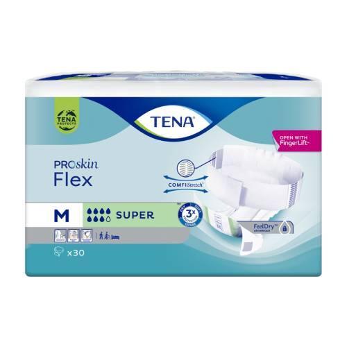 Miniaturka artykułu - Tena Flex ProSkin Super Pieluchomajtki z pasem mocującym M, 30 szt. USZKODZONE OPAKOWANIE FOLIOWE