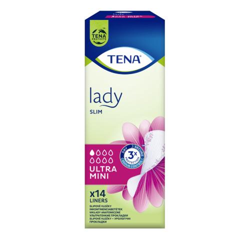 Miniaturka artykułu - TENA Lady Slim Ultra Mini Wkładki anatomiczne, 14szt.