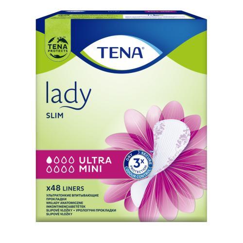Miniaturka artykułu - TENA Lady Slim Ultra Mini Wkładki anatomiczne, 48szt. USZKODZONY KARTON