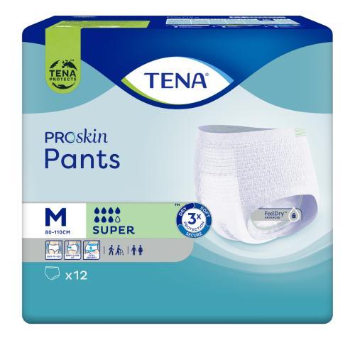 Miniaturka artykułu - TENA Pants ProSkin Super M, 12 szt - majtki chłonne USZKODZONE FOLIOWE OPAKOWANIE