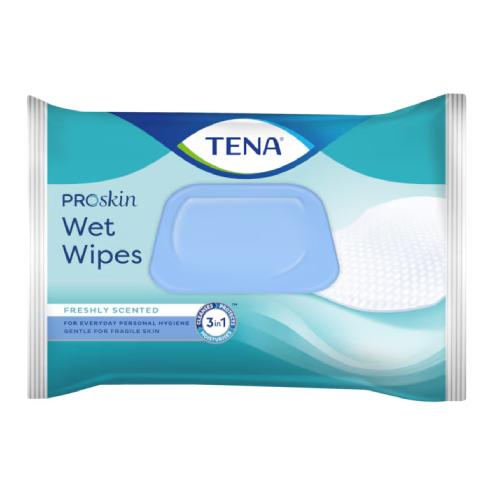 Miniaturka artykułu - TENA ProSkin Wet Wipes Chusteczki nawilżane 3w1, 48 szt.