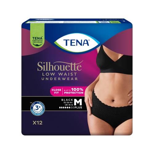 Miniaturka artykułu - Tena Silhouette Plus Black Dyskretna bielizna chłonna dla kobiet M, 12 szt.