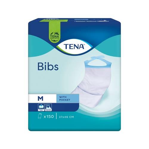 Miniaturka artykułu - Tena Śliniaki ochronne dla dorosłych Bibs M 37 x 46 cm, 150 szt.