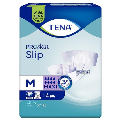 Miniaturka artykułu - TENA SLIP PROSKIN Maxi M, 10 szt - pieluchomajtki USZKODZONA FOLIA