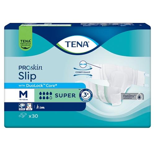 Miniaturka artykułu - Tena ProSkin Slip Pieluchomajtki z rzepami Super M, 30 szt.