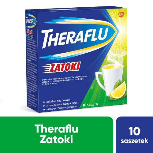 Miniaturka artykułu - THERAFLU ZATOKI, 10 saszetek
