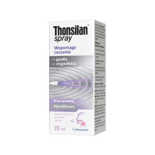 Miniaturka artykułu - Thonsilan nawilżający spray do gardła z jonami srebra - 20 ml BRAK OPAKOWANIA TEKTUROWEGO