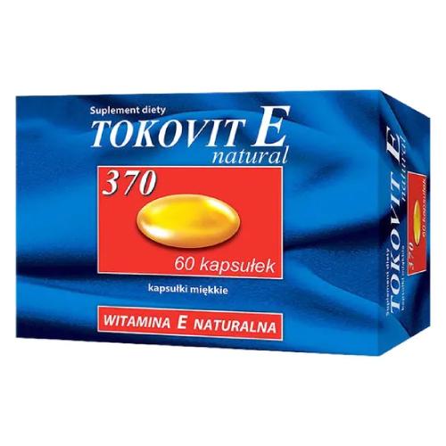 Miniaturka artykułu - Tokovit E 370 - naturalna witamina E, 60kaps.