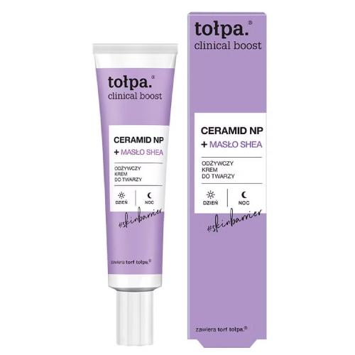 Miniaturka artykułu - TOŁPA Clinical Boost Ceramid NP + Masło Shea Odżywczy krem do twarzy, 40 ml