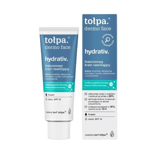 Miniaturka artykułu - TOŁPA DERMO FACE HYDRATIV Krem nawilżający łagodzący spf10, 40ml