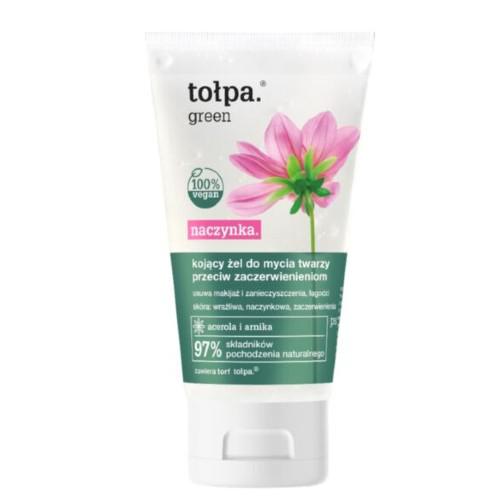 Miniaturka artykułu - TOŁPA Green Naczynka kojący żel do mycia twarzy przeciw zaczerwienieniom, 150ml