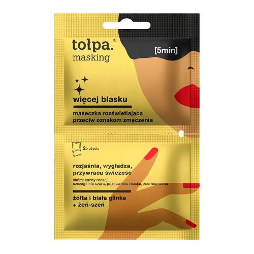 Miniaturka artykułu - TOŁPA MASKING Więcej blasku maseczka rozświetlająca przeciw oznakom zmęczenia, 2x5ml