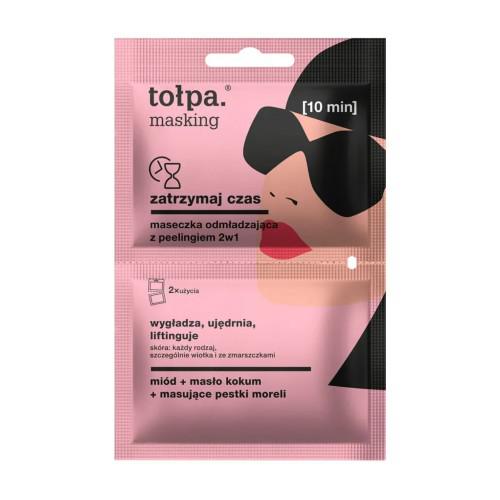 Miniaturka artykułu - TOŁPA MASKING Zatrzymaj czas, maseczka odmładzająca z peelingiem 2w1, 2x5ml