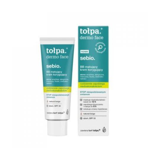 Miniaturka artykułu - TOŁPA sebio, BB matujący krem korygujący, SPF 30, 40 ml USZKODZONE BRAK OPAKOWANIA