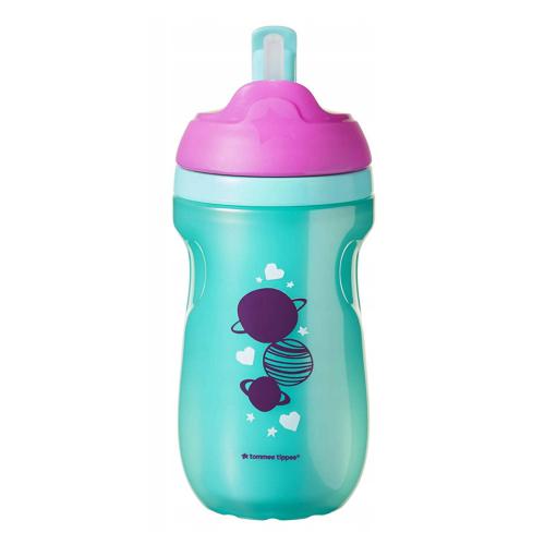 Miniaturka artykułu - Tommee Tippee Bidon ze słomką 12m+, 260ml Girl
