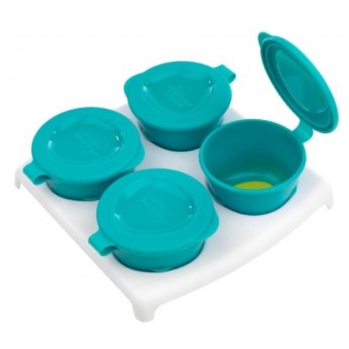 Miniaturka artykułu - Tommee Tippee Explora Pojemniczki do zamrażania pokarmu 4m+ niebieskie, 4szt.