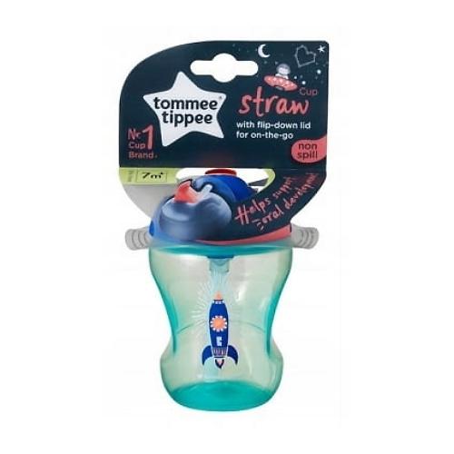 Miniaturka artykułu - Tommee Tippee Kubek niekapek ze słomką 230ml 7m+ BOY	