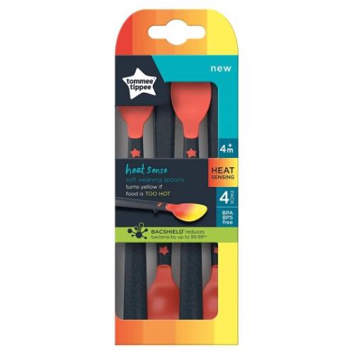 Miniaturka artykułu - Tommee Tippee Łyżeczka z czujnikiem Heat Sense, 4 sztuk