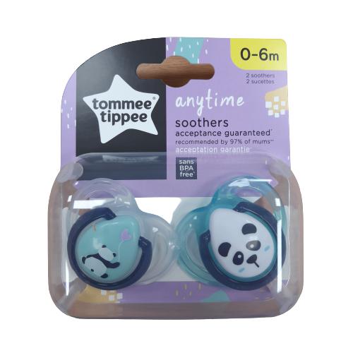Miniaturka artykułu - Tommee Tippee Smoczek ANY TIME 0-6m turkus/przezroczysty