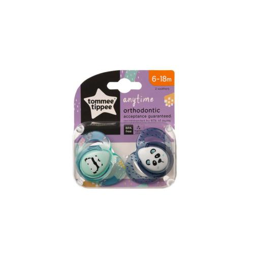 Miniaturka artykułu - Tommee Tippee Smoczek Any Time 6-18m miętowy i granat, 2 sztuki