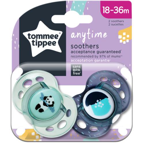 Miniaturka artykułu - Tommee Tippee Smoczek ANY TIME 18-36m turkus/granat, 2szt.
