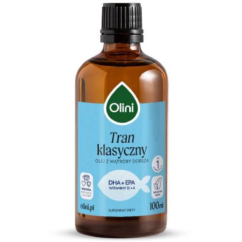 Miniaturka artykułu - Olini Tran z wątroby z dorsza, 100 ml 