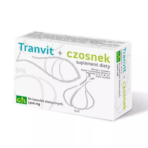 Miniaturka artykułu - TRANVIT + CZOSNEK - 80 kapsułek 