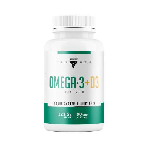 Miniaturka artykułu - Trec Vitality Omega-3 + D3, 90 kaps.
