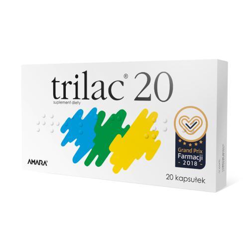 Miniaturka artykułu - TRILAC 20, 20 kapsułek KR&Oacute;TKA DATA 30.09.2026