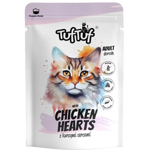 Miniaturka artykułu - TufTuf Mokra karma dla kota Mielonka z kurzymi sercami (dorosły), 300 g
