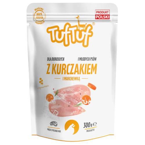 Miniaturka artykułu - TufTuf Mokra karma dla psa Kurczak z marchewką (dorosły/szczeniak), 300 g