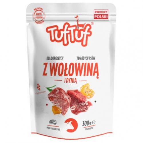 Miniaturka artykułu - TufTuf Mokra karma dla psa Wołowina z dynią (dorosły/szczeniak), 300 g