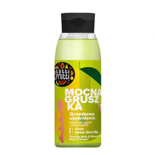 Miniaturka artykułu - FARMONA TUTTI FRUTTI Ujędrniający Olejek do kąpieli i pod prysznic Gruszka i Imbir + Detox Shot Mg, 400ml
